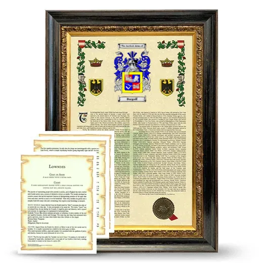 Burgoff Framed Armorial History and Symbolism - Heirloom