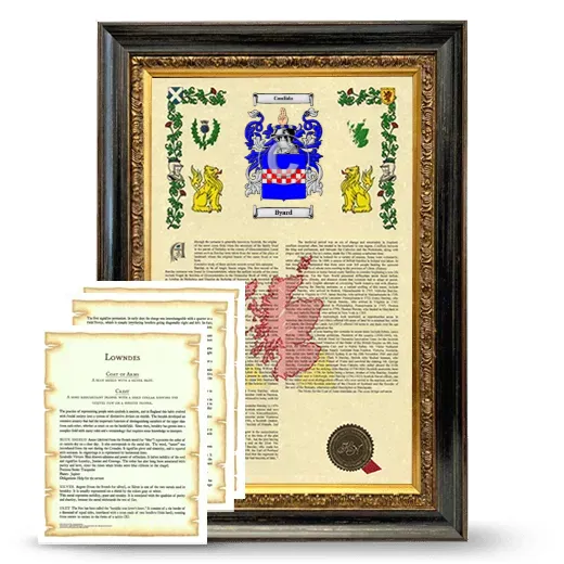 Byard Framed Armorial History and Symbolism - Heirloom