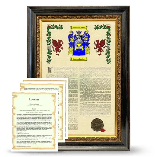 Cadwallander Framed Armorial History and Symbolism - Heirloom