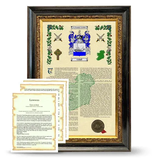Cahall Framed Armorial History and Symbolism - Heirloom