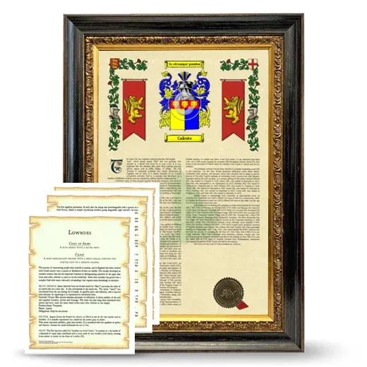 Calcote Framed Armorial History and Symbolism - Heirloom