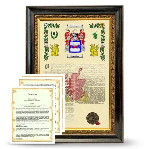 Carmichan Framed Armorial History and Symbolism - Heirloom
