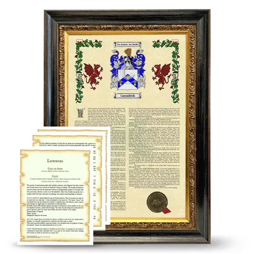 Carraditch Framed Armorial History and Symbolism - Heirloom