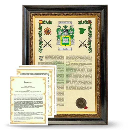 Casillo Framed Armorial History and Symbolism - Heirloom