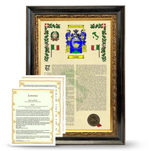 Catalàn Framed Armorial History and Symbolism - Heirloom