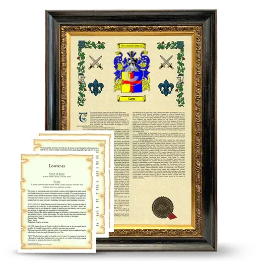 Caya Framed Armorial History and Symbolism - Heirloom