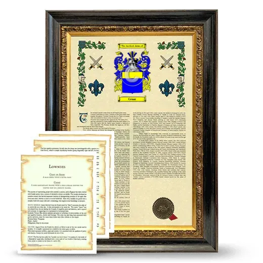 Cesar Framed Armorial History and Symbolism - Heirloom
