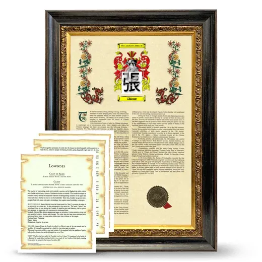 Chiang Framed Armorial History and Symbolism - Heirloom