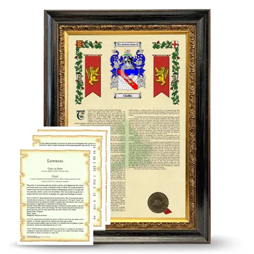 Cladin Framed Armorial History and Symbolism - Heirloom