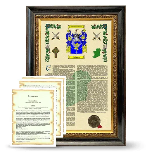 Coligent Framed Armorial History and Symbolism - Heirloom
