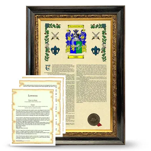 Collet Framed Armorial History and Symbolism - Heirloom