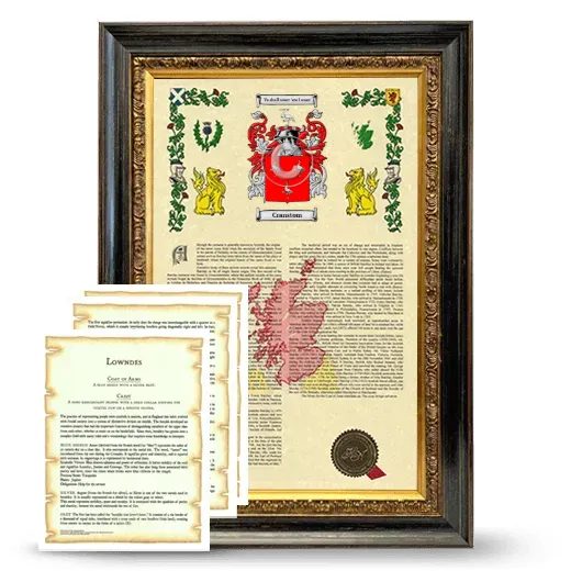 Cranstom Framed Armorial History and Symbolism - Heirloom