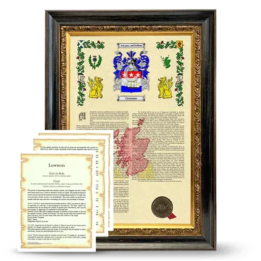 Crowner Framed Armorial History and Symbolism - Heirloom
