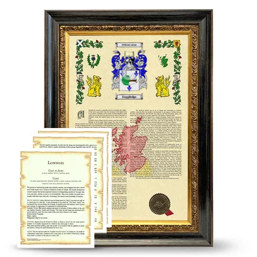 Daggledge Framed Armorial History and Symbolism - Heirloom