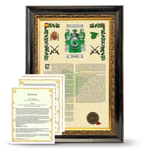 De'prado Framed Armorial History and Symbolism - Heirloom