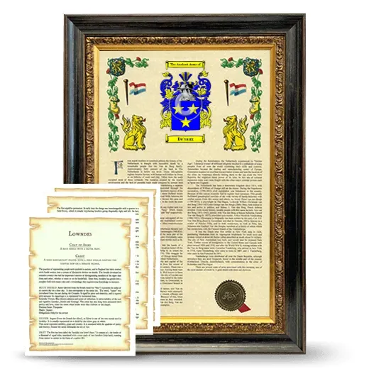 De'vaux Framed Armorial History and Symbolism - Heirloom