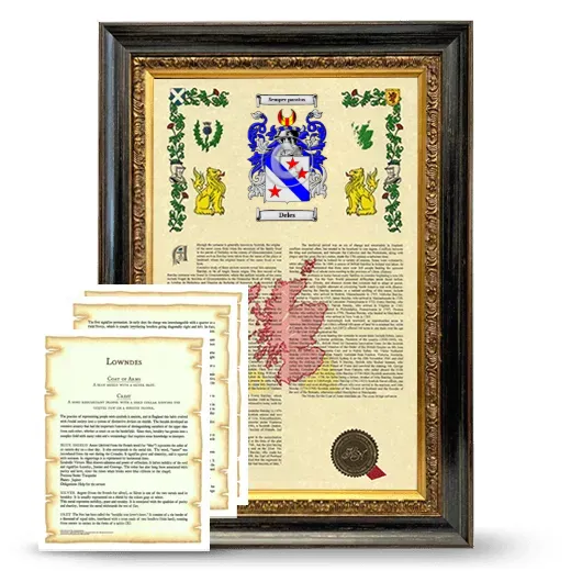 Deles Framed Armorial History and Symbolism - Heirloom