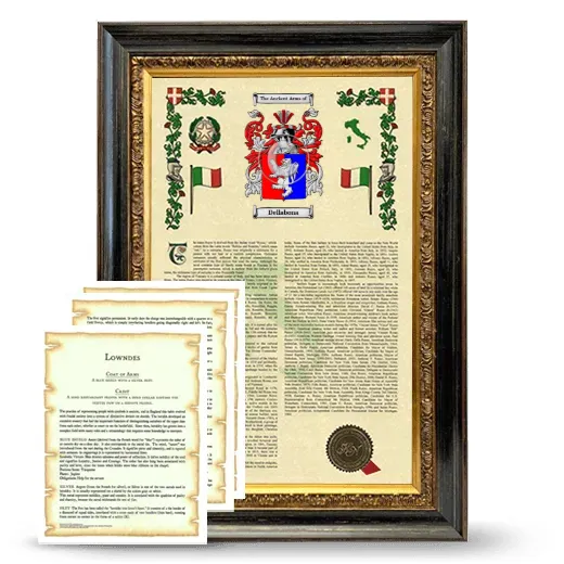 Dellabona Framed Armorial History and Symbolism - Heirloom