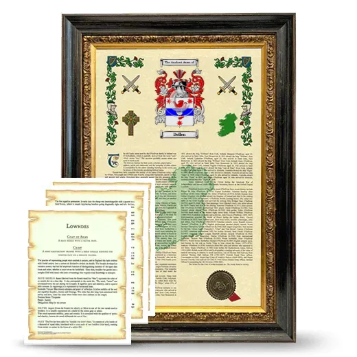 Dellen Framed Armorial History and Symbolism - Heirloom