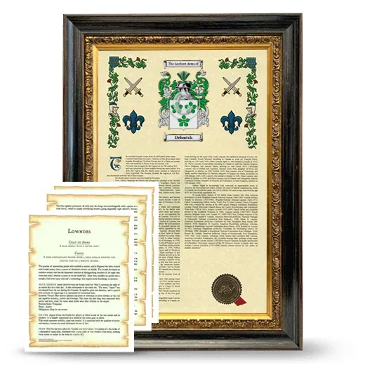 Deloatch Framed Armorial History and Symbolism - Heirloom