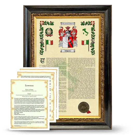 Delporto Framed Armorial History and Symbolism - Heirloom