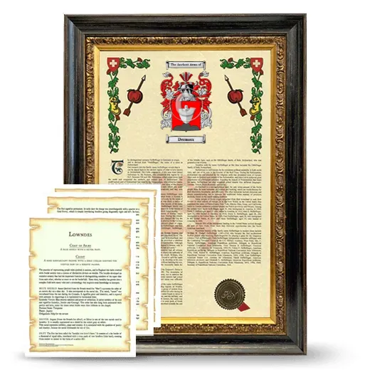 Derman Framed Armorial History and Symbolism - Heirloom