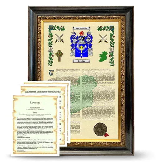 Devolin Framed Armorial History and Symbolism - Heirloom