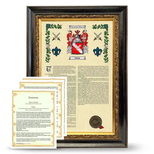 Doriot Framed Armorial History and Symbolism - Heirloom
