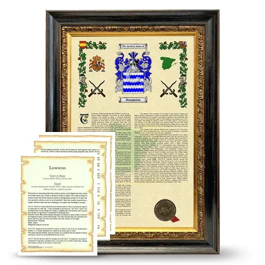 Dossantos Framed Armorial History and Symbolism - Heirloom