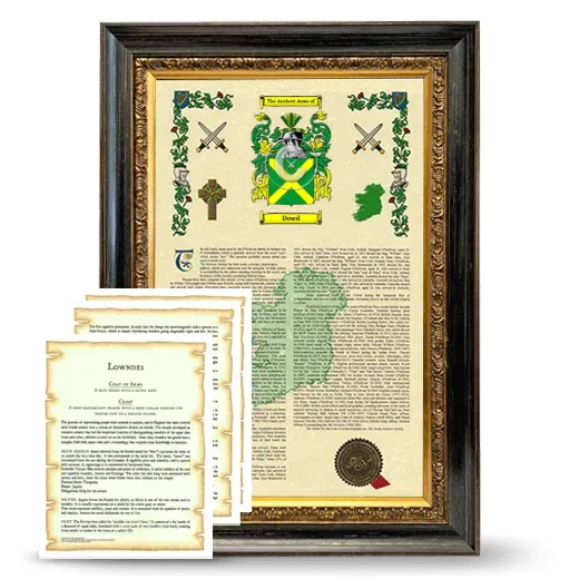 Dowd Framed Armorial History and Symbolism - Heirloom