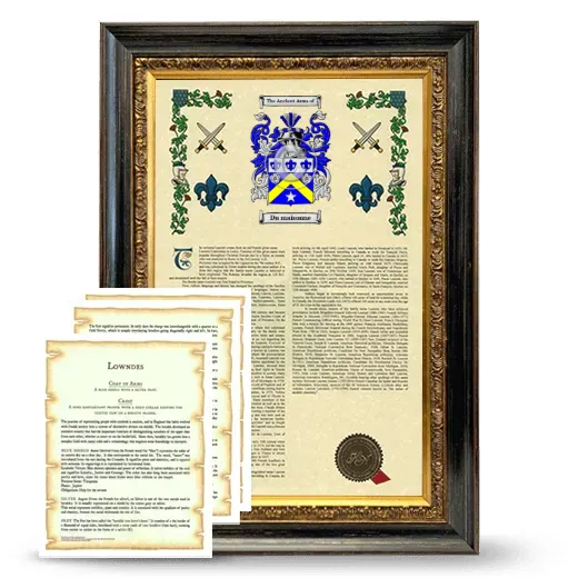 Du maisonne Framed Armorial History and Symbolism - Heirloom