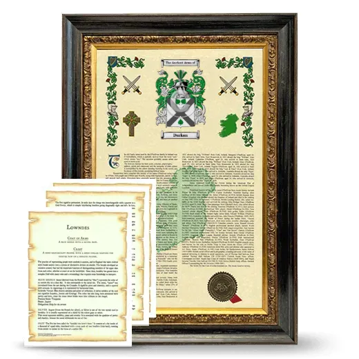 Durkan Framed Armorial History and Symbolism - Heirloom