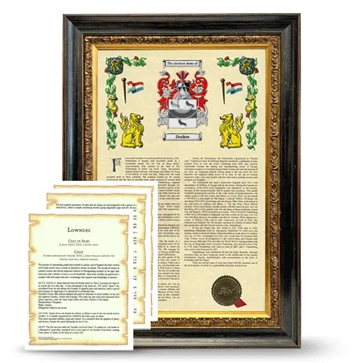 Durkee Framed Armorial History and Symbolism - Heirloom