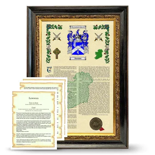 Durnien Framed Armorial History and Symbolism - Heirloom