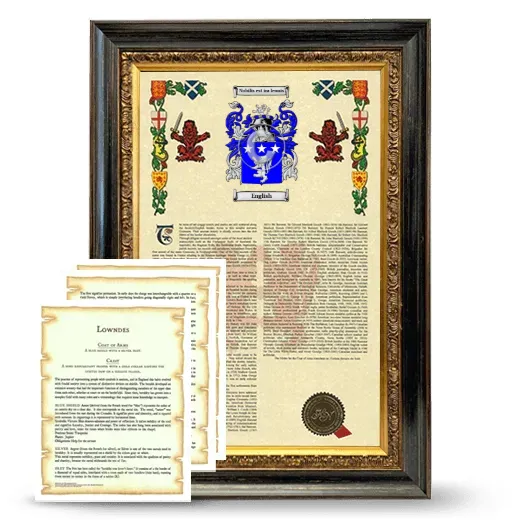 English Framed Armorial History and Symbolism - Heirloom