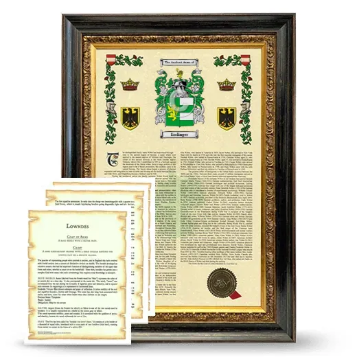 Esslinger Framed Armorial History and Symbolism - Heirloom