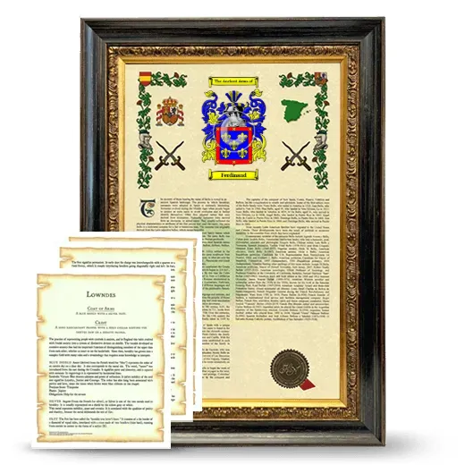 Ferdinand Framed Armorial History and Symbolism - Heirloom