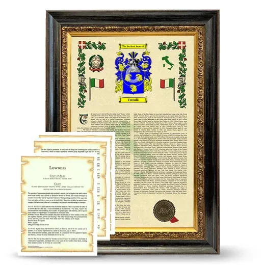 Ferrulli Framed Armorial History and Symbolism - Heirloom