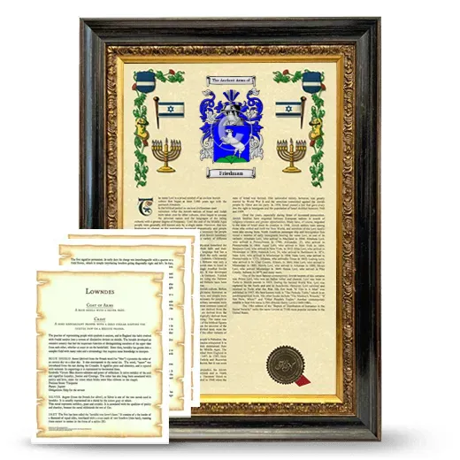 Friedman Framed Armorial History and Symbolism - Heirloom