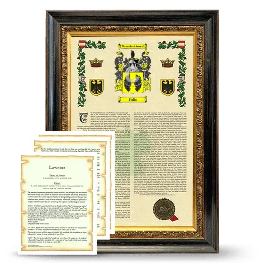 Fulks Framed Armorial History and Symbolism - Heirloom