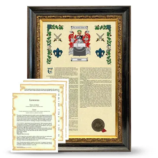 Gant Framed Armorial History and Symbolism - Heirloom