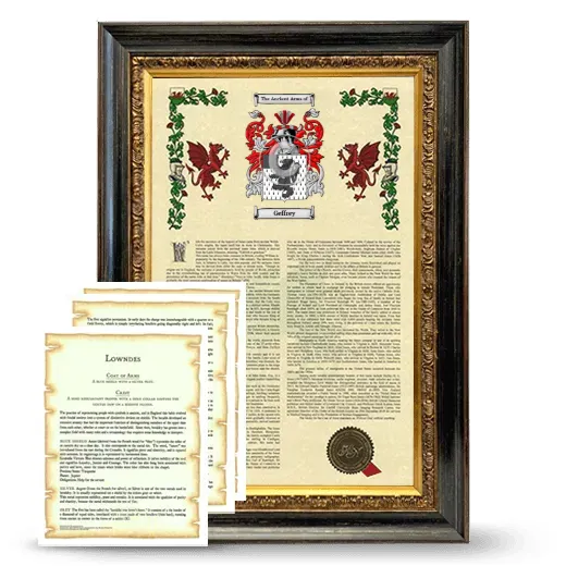 Geffrey Framed Armorial History and Symbolism - Heirloom