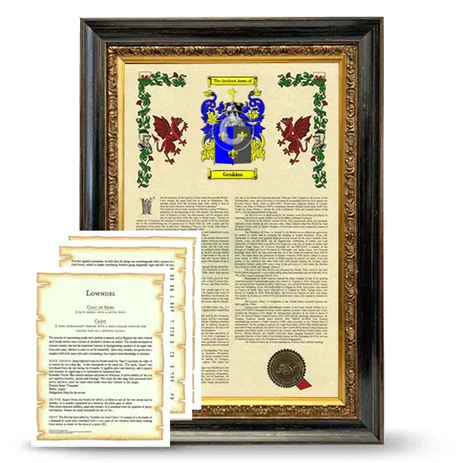 Genkins Framed Armorial History and Symbolism - Heirloom