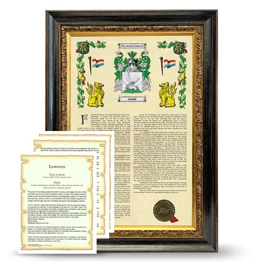 Goede Framed Armorial History and Symbolism - Heirloom