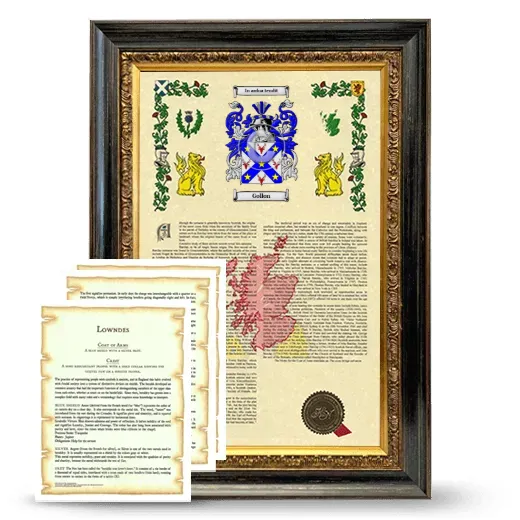 Gollon Framed Armorial History and Symbolism - Heirloom