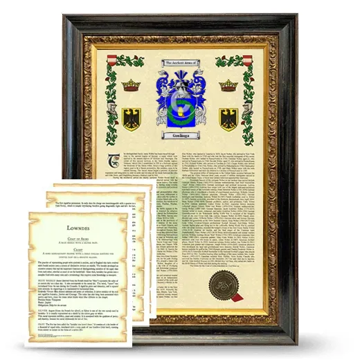 Goslinga Framed Armorial History and Symbolism - Heirloom