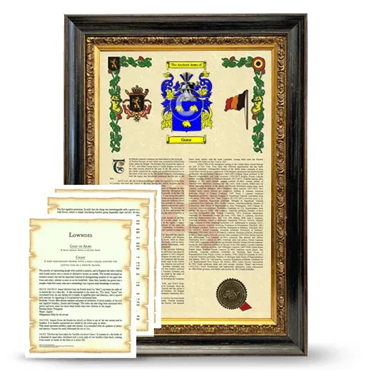 Graw Framed Armorial History and Symbolism - Heirloom