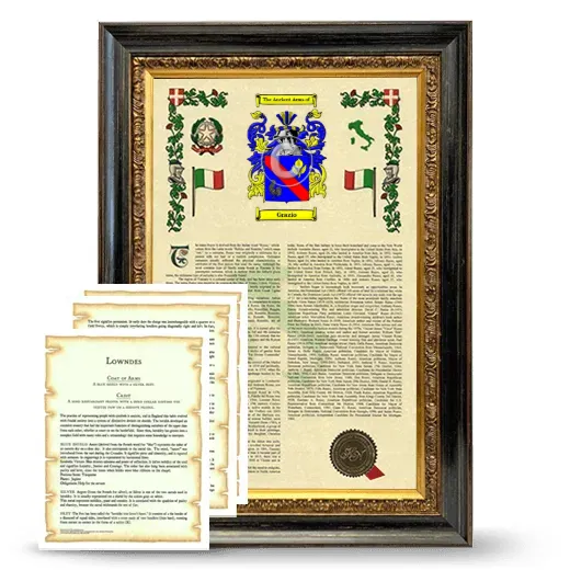 Grazio Framed Armorial History and Symbolism - Heirloom