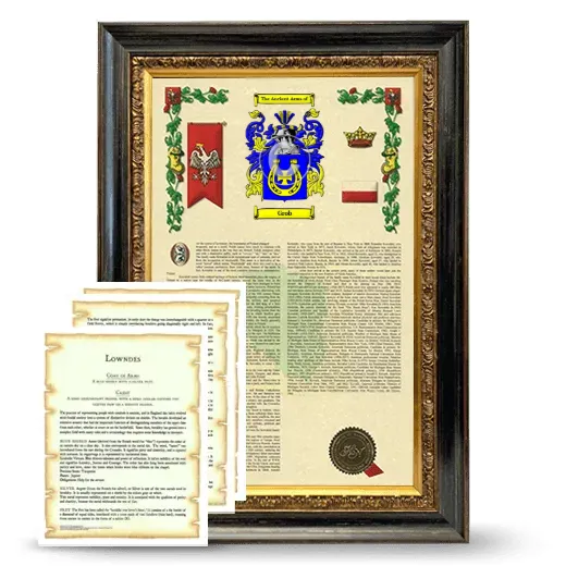 Grob Framed Armorial History and Symbolism - Heirloom