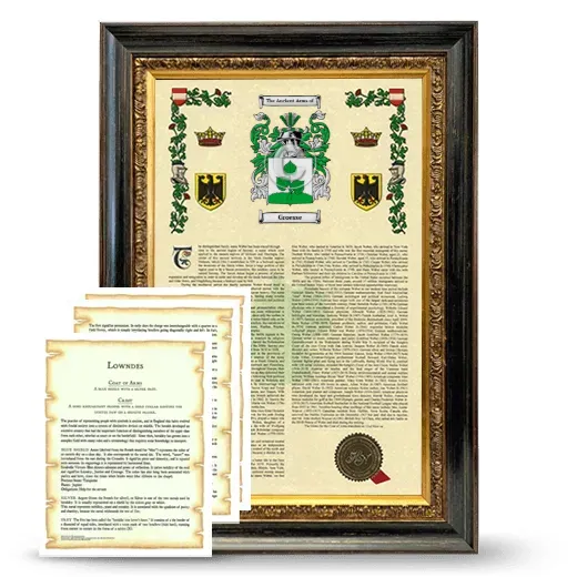 Groesse Framed Armorial History and Symbolism - Heirloom